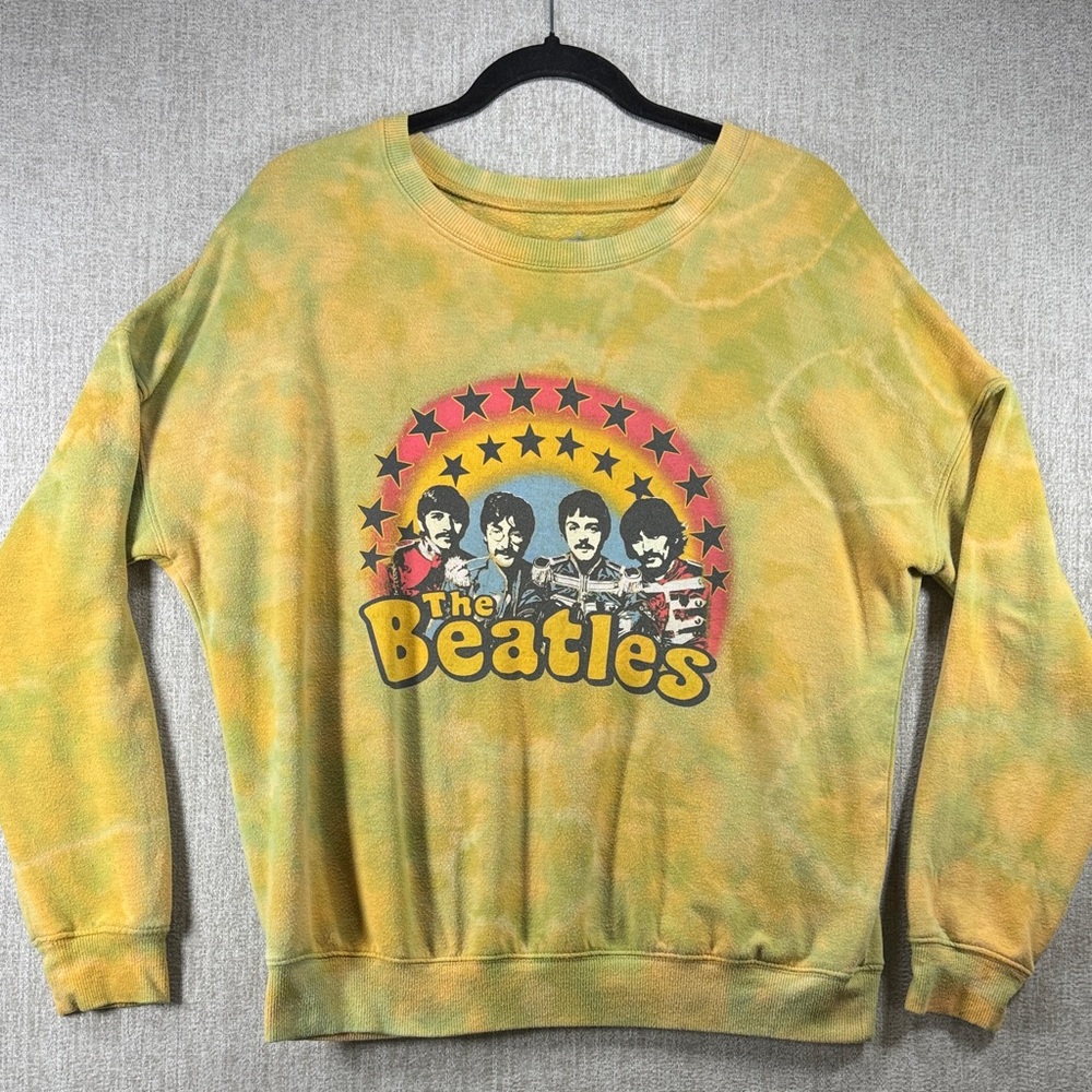 The Beatles Yellow and Green Tie Dye Sweatshirt M